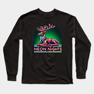 Neon Nights Reindeer Long Sleeve T-Shirt